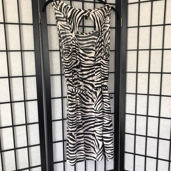 Zebra Animal Print Dress Black White Medium - Picture 6 of 7